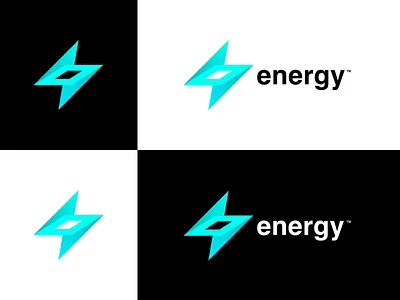 Energy logo ⚡ black company branding company logo design dynamic energy energy logo icon icons lightning bolt logo logo design logos turquoise vector vibrant white