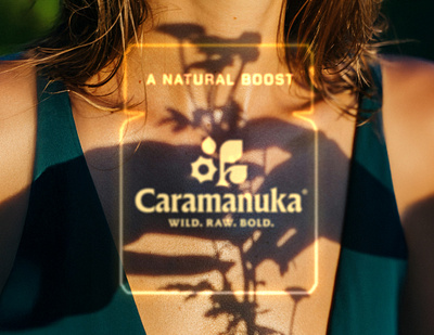 Caramanuka - A Natural Boost brand branding design flower flowers girl graphic design honey identity logo logo design logotype manuka natural product shadow sunset symbol