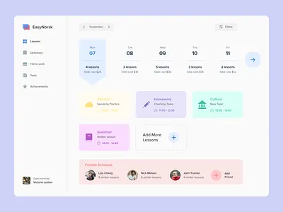 Language School design desktop dribbble interface lesson norway popular school study top uxui