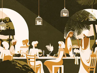 Gather & Laugh cocktail digital dinner event event branding friends holiday illustration ocean party summer travel vacation