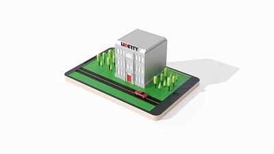 Liberty Bank 30 bmw cartoon city cute art cute illustration cute tower cute trees design grass green nature illustration ipad iphone ipode liberty sunlight tower town trees