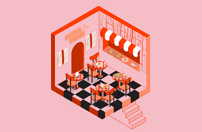 Magical Pizza shop art cheese covid19 illustration isometric pizza quarantine