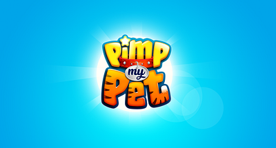 Pimp My Pet 3d logo 3d title boardgame boardgames cartoon logo game branding game logo game title kids logo title design