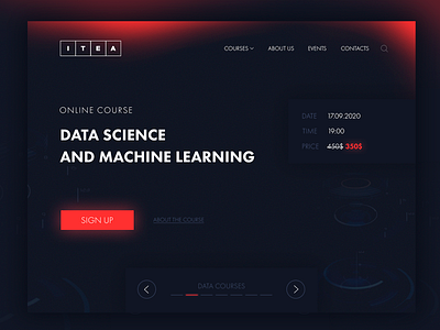 Data Science online course landing page - データサイエンス button course courses data datascience design it itea machinelearning online onlinecourses page signup site site design sites technology ui web webdesign