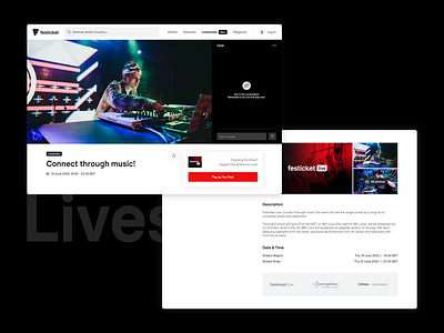 Livestream! artist donation ecommerce event landing landingpage live live chat live music livestream livestreaming music player stream streamer streaming view vimeo watch