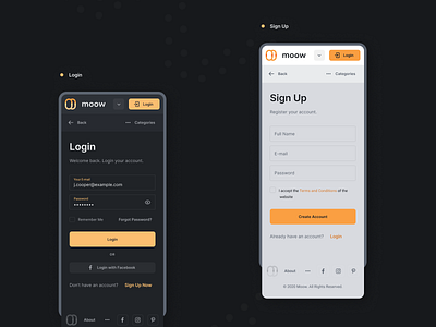 Login & Sign Up login mobile mobile ui register sign in sign up signup