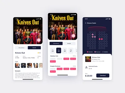 Movie Ticket Booking App - UX UI app app design movie ticket ticket booking ui ui design user experience user flow ux design