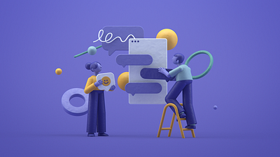 chatting 3d character cinema 4d design illustration mograph