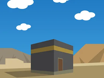 Kaaba adobe illustrator design flat illustration wallpaper