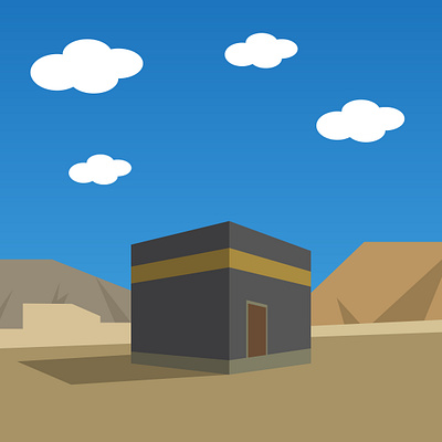 Kaaba adobe illustrator design flat illustration wallpaper