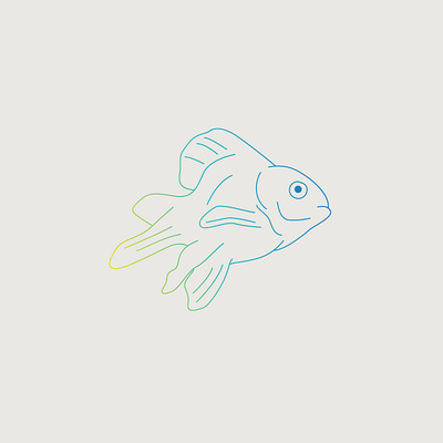 Dead Guy blue design drawing fish goldfish gradient graphic design green illustration line art