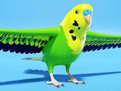 Parakeet 3d 3d art 3d model blender blender3d budgie cartoon design game game dev game development illustration low poly lowpoly parakeet video game