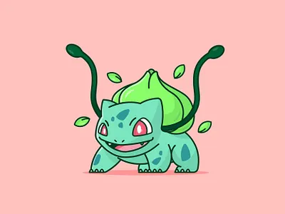 Bulbasaur Flat Design bulbasaur character art character design flat design flat design tutorial icon design pikachu pokemon