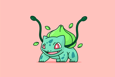 Bulbasaur Flat Design bulbasaur character art character design flat design flat design tutorial icon design pikachu pokemon