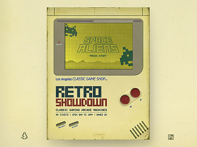 Retro Gaming Flyer GameBoy DMG Poster Template classic dmg flashback flyer game boy gameboy mock up nintendo pixels poster psd retro gaming template vintage