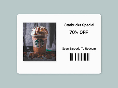 Redeem Coupon dailyui design figma figmadesign redeem coupon starbucks ui ux