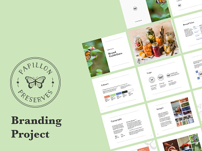 Papillon Preserves Branding branding composition design graphic design illustration illustrations illustrator logo photomanipulation typography