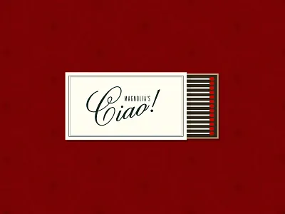 Ciao! flowers illustrator italian magnolia matchbox pattern red restaurant