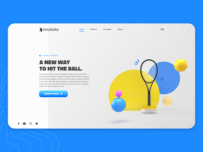 3D Tennis - Landing Page 3d illustration adobe dimension colors design dimension illustration landingpage margot collavini racket tennis ui ux webdesign website