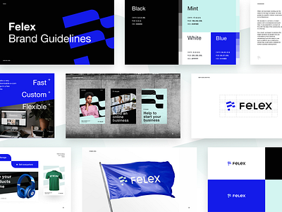 Felex Brand Guidelines brand identity brandbook branding business color colorful constructor ecommerce felex flag flexible gradient halo lab identity logo logotype marketing pattern shopping startup