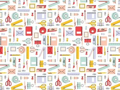 Stationery Pattern illustration pastels pattern design patterns stationery design stationery supplies