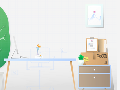 New Hire Desk. app blue design desk hire illustration peak ui vector