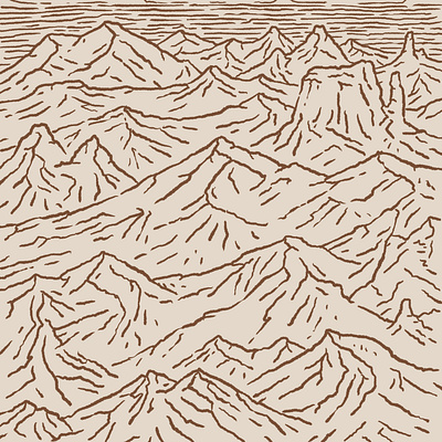 Hills Mountains and Plateaus 1 of 2 design drawing great plains hand drawn hills illustration joe horacek little mountain print shoppe mountains procreate sketch