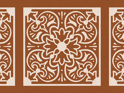 Talavera Pattern 2.0 brown clay decor design floral illustration mediterranean mexican orange pattern pattern design simple spanish talavera terracotta vector