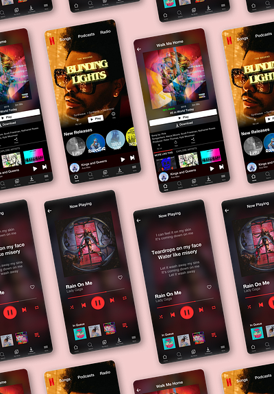 Netflix Music app app design art branding design flat logo netflix netflix and chill ui