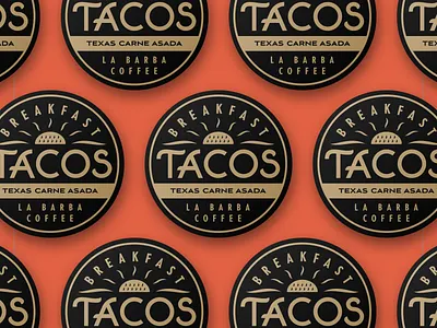 La Barba Tacos badge branding illustration logo tacos