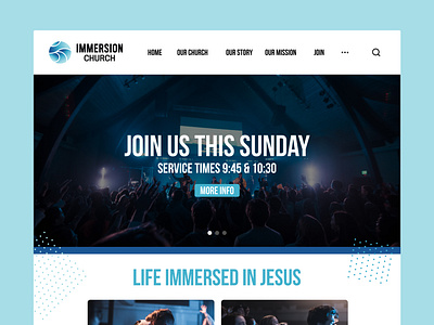 Immersion Church Landing Page church branding church design landing page landing page ui website website concept website design websites wireframe