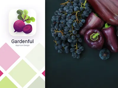 Gardening App Icon Design app beet branding dailyui food icon illustration logo plant root ui vegetable