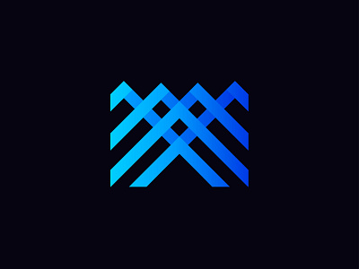 M logomark (Unused) app blue logo branding gradient illustration logo m letter logo m logo m monogram smart logo tech logo ui ux web web logo