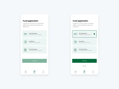 Fund application screens app icon iudesign ui ux