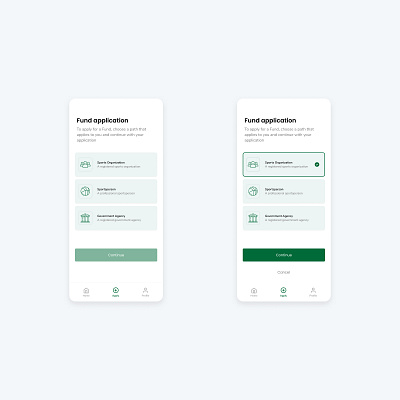 Fund application screens app icon iudesign ui ux