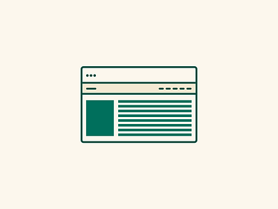 Browser icon art blog post browser browser icon creamy white flat green header header design icon illustration minimal shopify shopify plus ui vector web