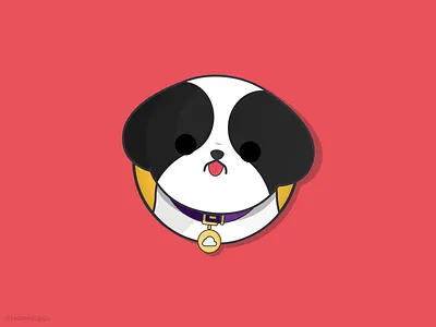 Say hello to Skyy! animal art clean cute animal cute illustration dog vector flat flatdesign graphic design inspired shitzu simple illustration vector