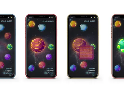 UI/UX Concept art for a mobile game adobe xd animation app application design illustration space ui ui design ux ux design