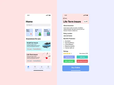 Insurance Application Concept adobe xd insurance insurance app insurance company ui design ui ux