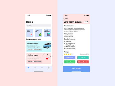 Insurance Application Concept adobe xd insurance insurance app insurance company ui design ui ux