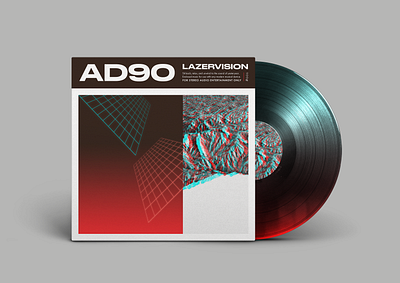 AD90 "Lazervision" Vinyl LP album art album cover album cover design beats design hiphop identity mockup music record cover sleeveart vinyl vinyl record