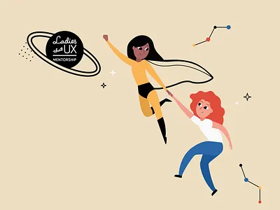 She leads me girl heroine illustration ladies ladies that ux leadership ltux mentorship space woman women in tech