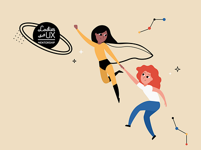 She leads me girl heroine illustration ladies ladies that ux leadership ltux mentorship space woman women in tech