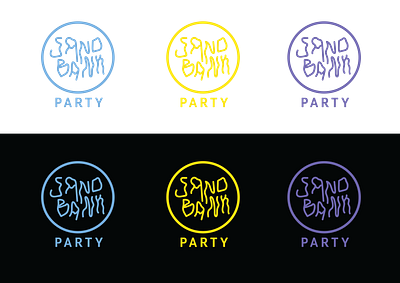 SandBank Party coloured logo branding design illustrator logo type typeface typography vector