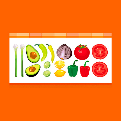 Mexican roast illustration avocado chili illustration tomato vector illustration vegetables