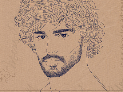 Marlon Teixeira Portrait Ink Drawing fineart illustration ink drawing lineart male model men portrait vintage