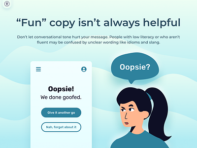 Say what you need to say accessibility app design design illustration product design ui ux vector web design