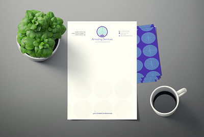 Amazing Services Letterhead Design adobe photoshop branding corporate identity corporate identity design designs dribbble branding graphic design graphics illustrator letterhead design purple