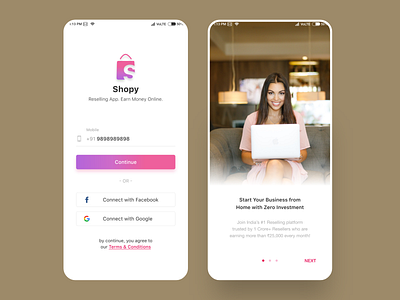 Shopy Ecommerce Redesigned - login page adobe xd android android studio app template design ecommerce ecommerce app ecommerce design uiux