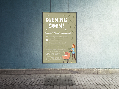 OPENING SOON Poster Design branding design illustration logo minimal mom and baby poster design new design poster art poster design store opening soon poster design vector